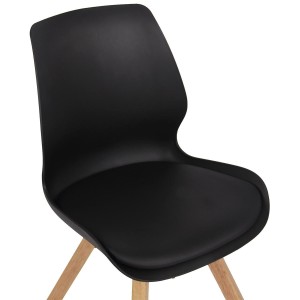 Lote 2 sillas de confidente KALI, estructura de madera, color negro