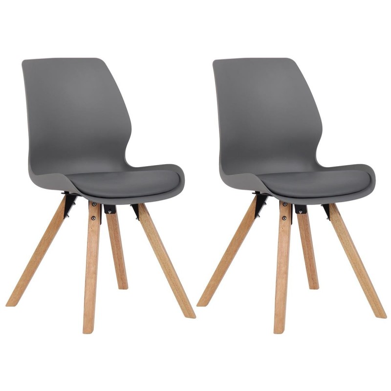 Lote 2 sillas de confidente KALI, estructura de madera, color negro