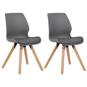 Lote 2 sillas de confidente KALI, estructura de madera, color negro