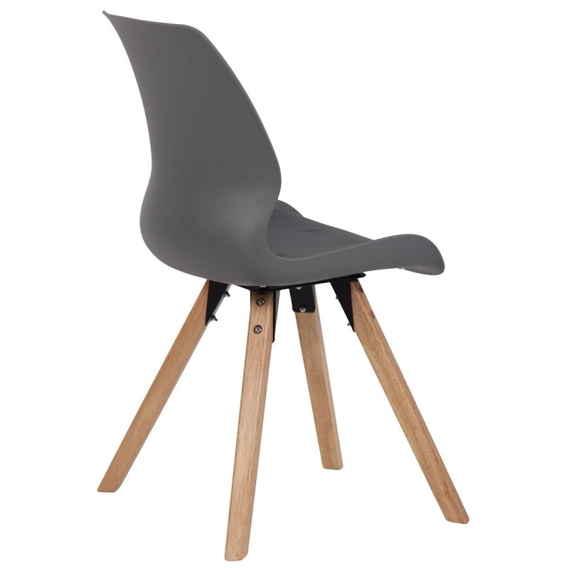 Lote 2 sillas de confidente KALI, estructura de madera, color negro