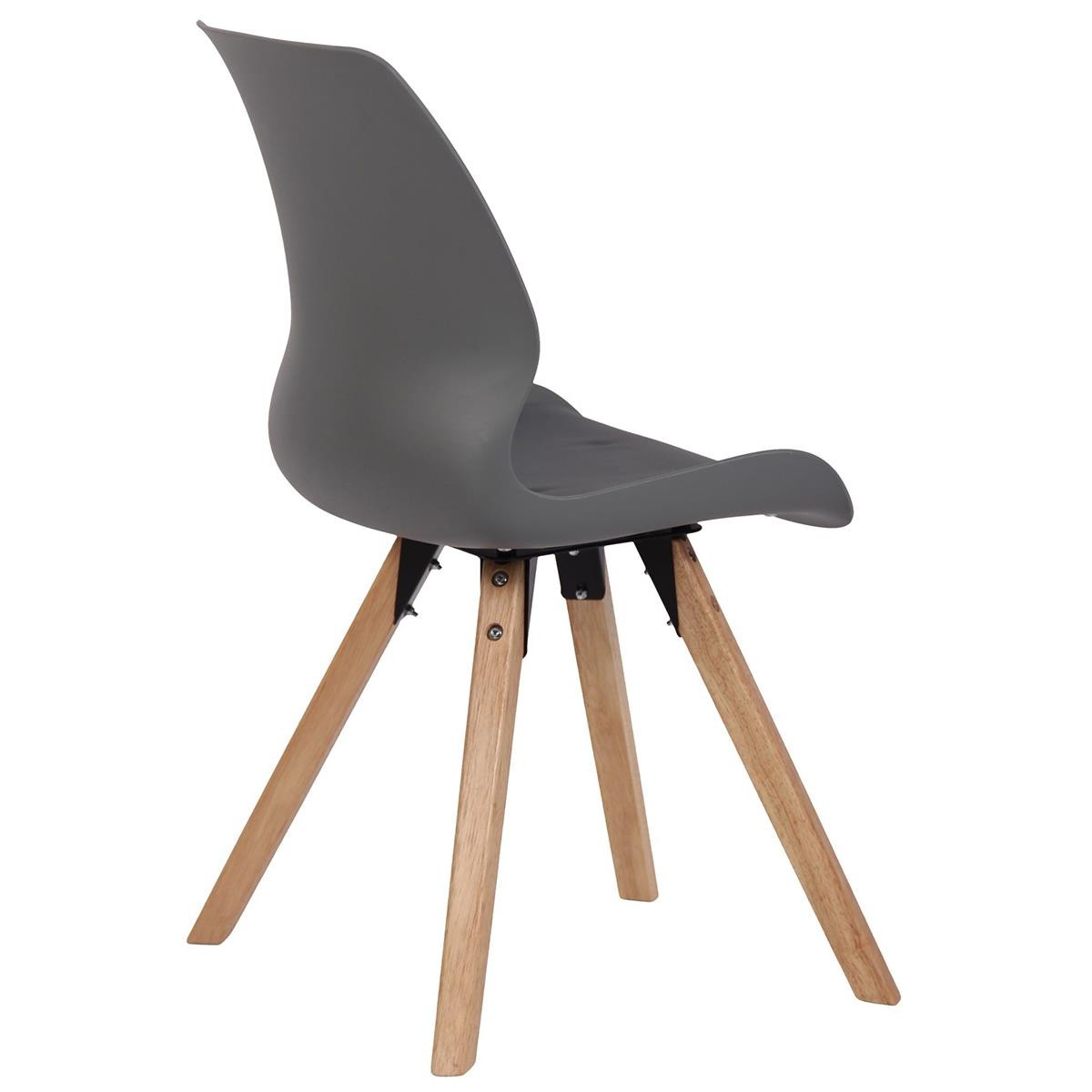 Lote 2 Sillas de Confidente KALI, Estructura de Madera, Asiento Tapizado, en Plástico color Negro