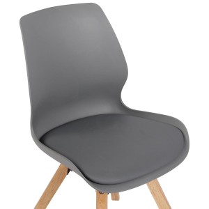 Lote 2 sillas de confidente KALI, estructura de madera, color negro