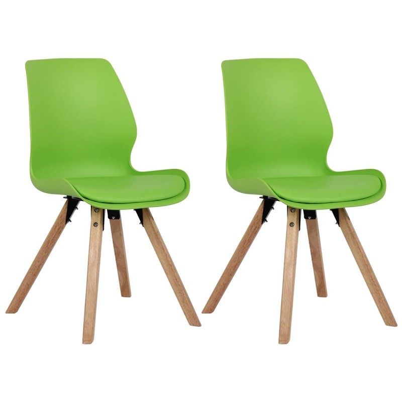 Lote 2 sillas de confidente KALI, estructura de madera, color negro