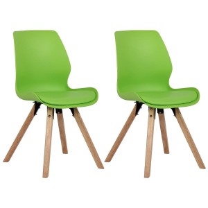 Lote 2 sillas de confidente KALI, estructura de madera, color negro