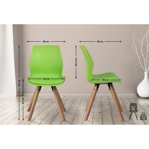 Lote 2 sillas de confidente KALI, estructura de madera, color negro