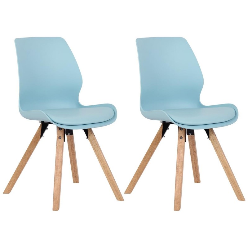 Lote 2 sillas de confidente KALI, estructura de madera, color negro