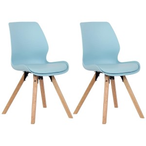 Lote 2 sillas de confidente KALI, estructura de madera, color negro
