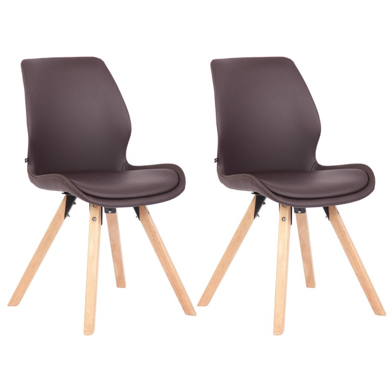 Lote 2 sillas de confidente KALI, estructura de madera, color negro
