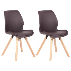 Lote 2 sillas de confidente KALI, estructura de madera, color negro