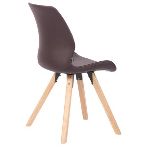 Lote 2 sillas de confidente KALI, estructura de madera, color negro