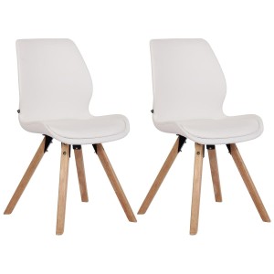 Lote 2 sillas de confidente KALI, estructura de madera, color negro