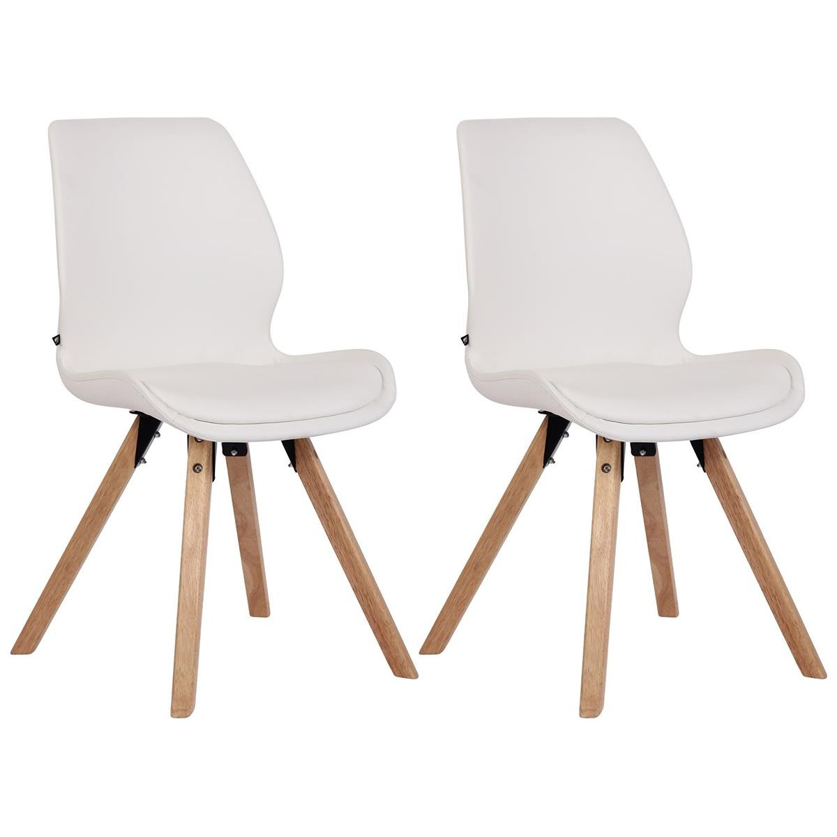 Lote 2 Sillas de Confidente KALI, Estructura de Madera, Asiento Tapizado, en Piel sintética color Negro