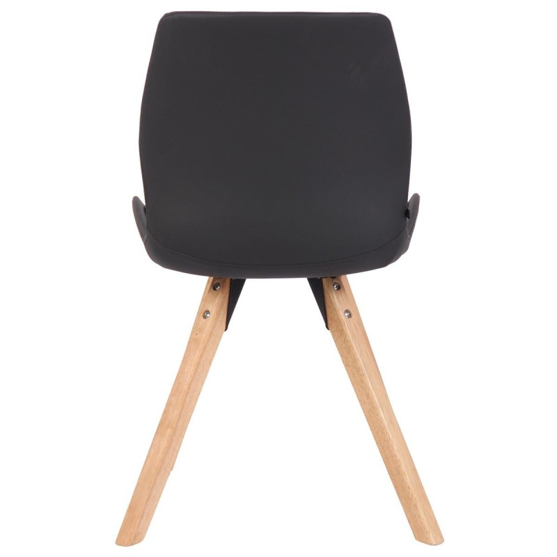 Lote 2 sillas de confidente KALI, estructura de madera, color negro