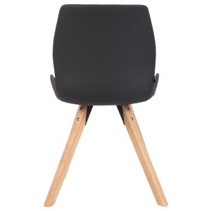 Lote 2 sillas de confidente KALI, estructura de madera, color negro