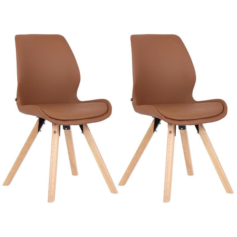 Lote 2 sillas de confidente KALI, estructura de madera, color negro