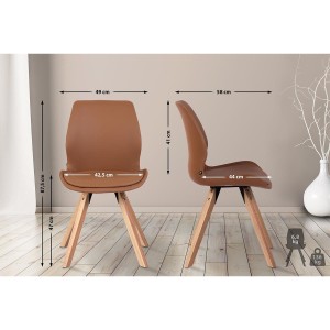 Lote 2 sillas de confidente KALI, estructura de madera, color negro