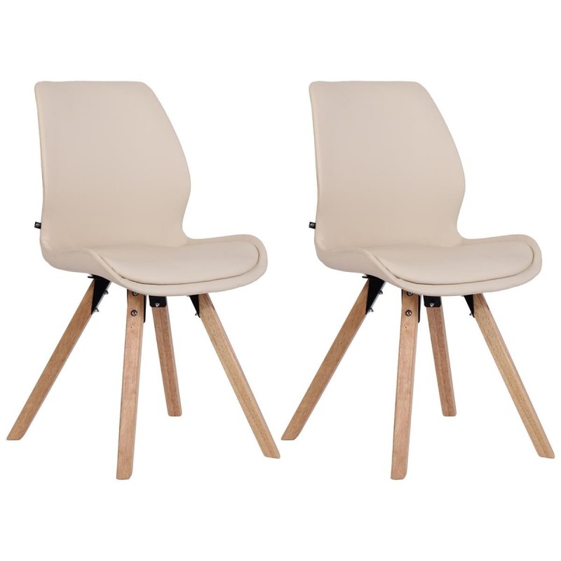 Lote 2 sillas de confidente KALI, estructura de madera, color negro