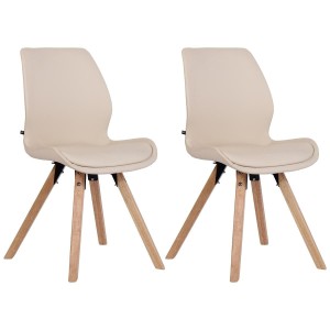 Lote 2 sillas de confidente KALI, estructura de madera, color negro