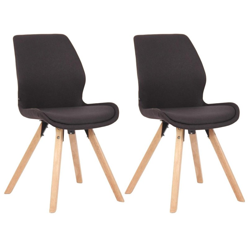 Lote 2 sillas de confidente KALI, estructura de madera, color negro