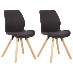 Lote 2 sillas de confidente KALI, estructura de madera, color negro