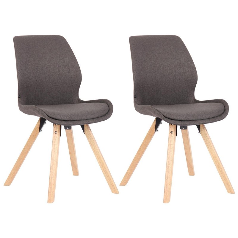 Lote 2 sillas de confidente KALI, estructura de madera, color negro
