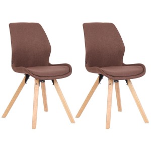 Lote 2 sillas de confidente KALI, estructura de madera, color negro