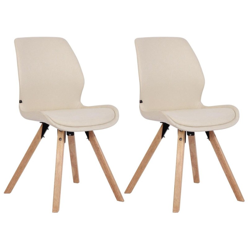 Lote 2 sillas de confidente KALI, estructura de madera, color negro