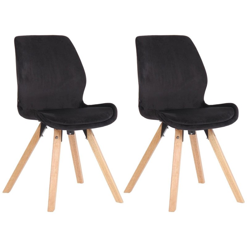Lote 2 sillas de confidente KALI, estructura de madera, color negro