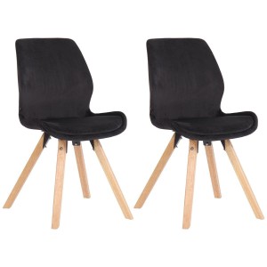 Lote 2 sillas de confidente KALI, estructura de madera, color negro