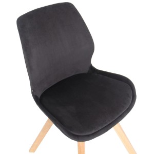 Lote 2 sillas de confidente KALI, estructura de madera, color negro