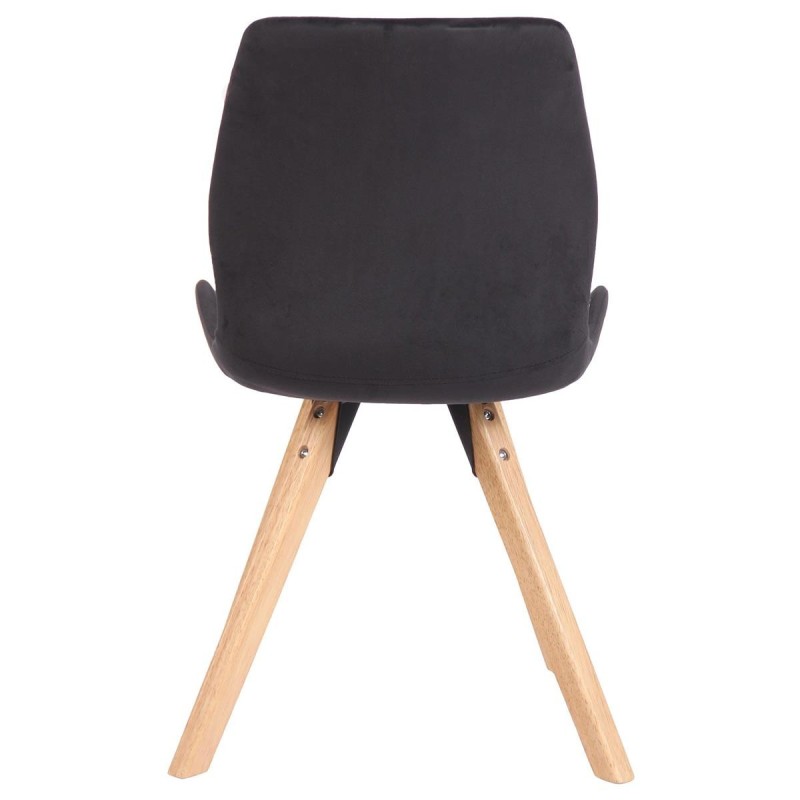 Lote 2 sillas de confidente KALI, estructura de madera, color negro