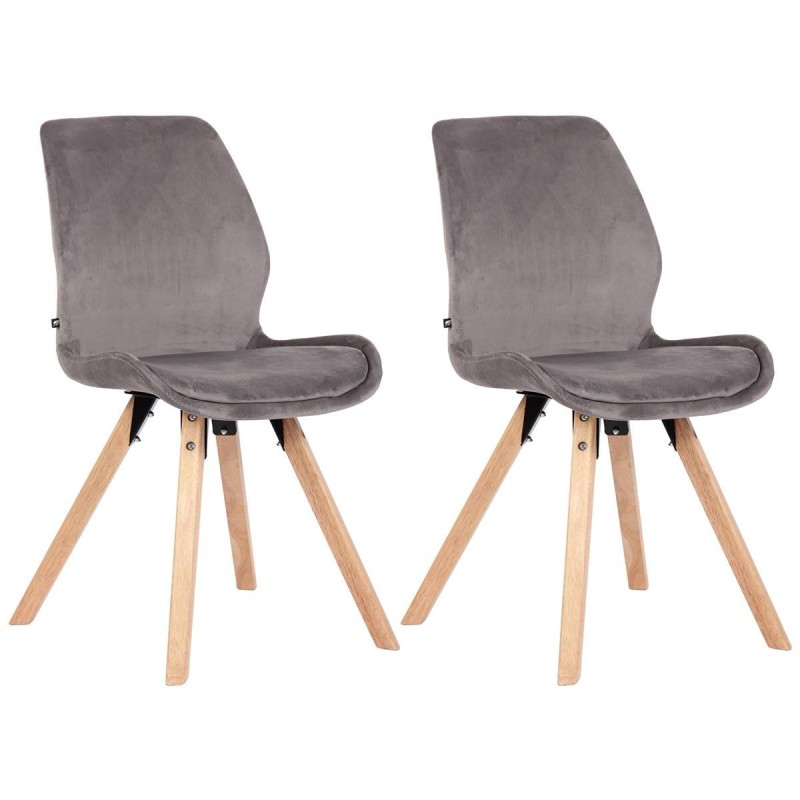 Lote 2 sillas de confidente KALI, estructura de madera, color negro