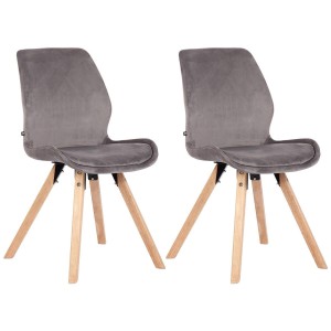 Lote 2 sillas de confidente KALI, estructura de madera, color negro
