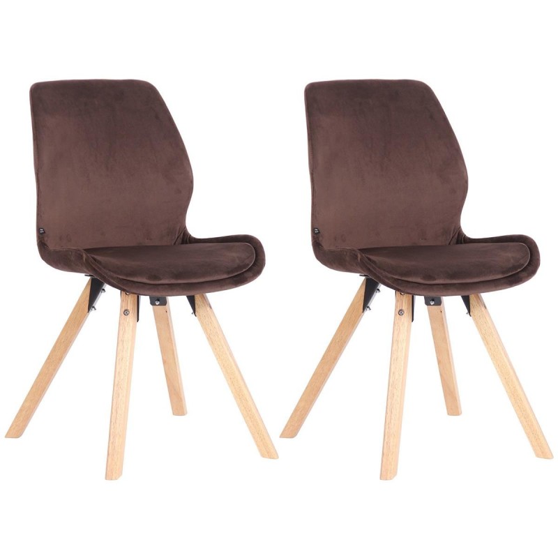 Lote 2 sillas de confidente KALI, estructura de madera, color negro