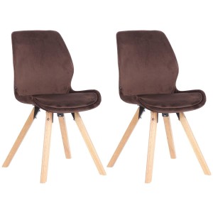 Lote 2 sillas de confidente KALI, estructura de madera, color negro