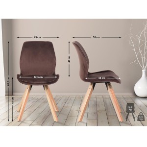 Lote 2 sillas de confidente KALI, estructura de madera, color negro