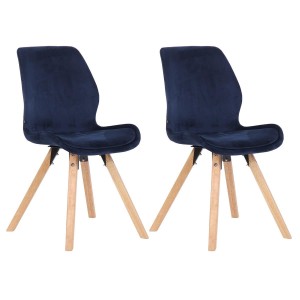 Lote 2 sillas de confidente KALI, estructura de madera, color negro
