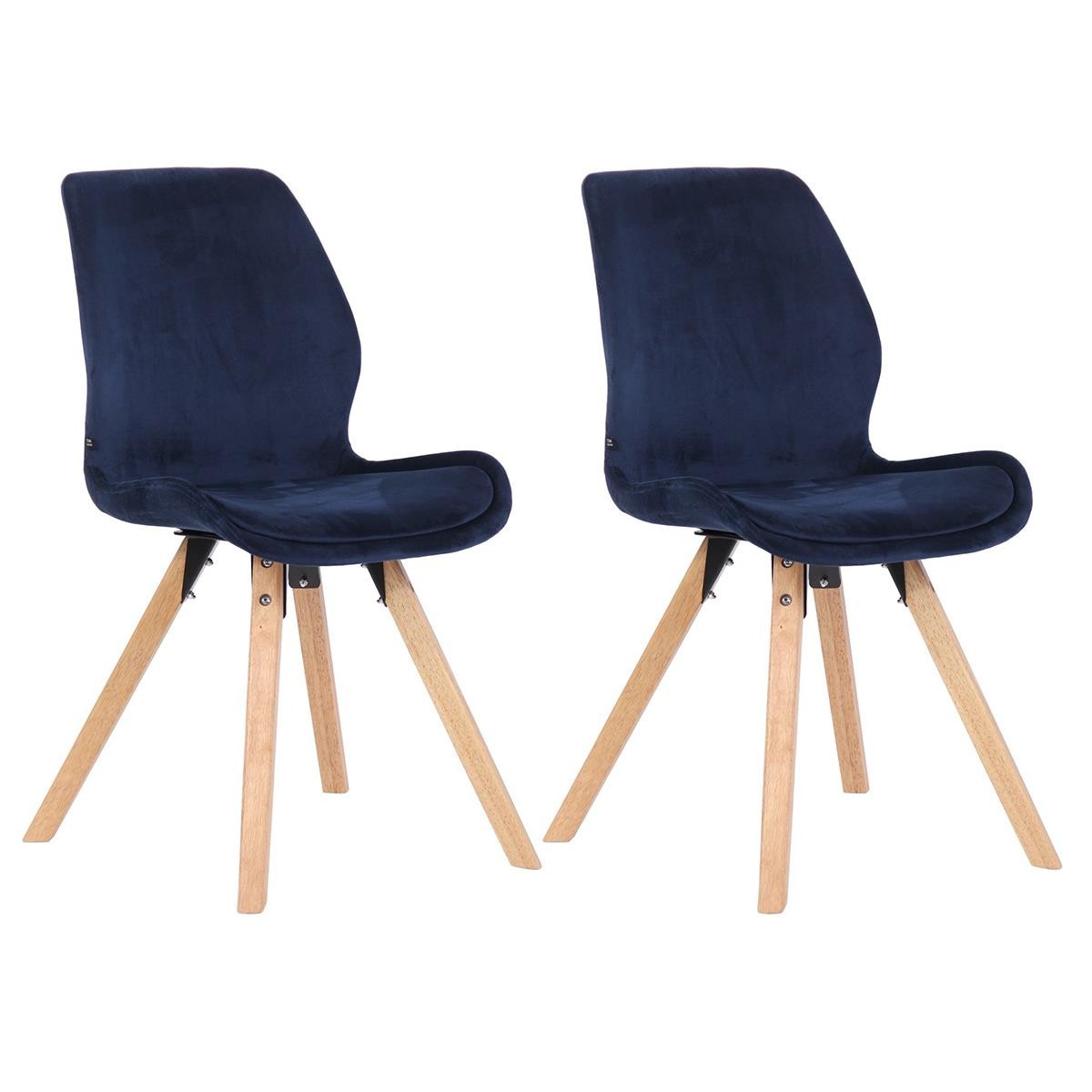 Lote 2 Sillas de Confidente KALI, Estructura de Madera, Asiento Tapizado, en Terciopelo color Negro
