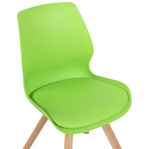 Lote 4 sillas de confidente KALI, estructura de madera, color negro