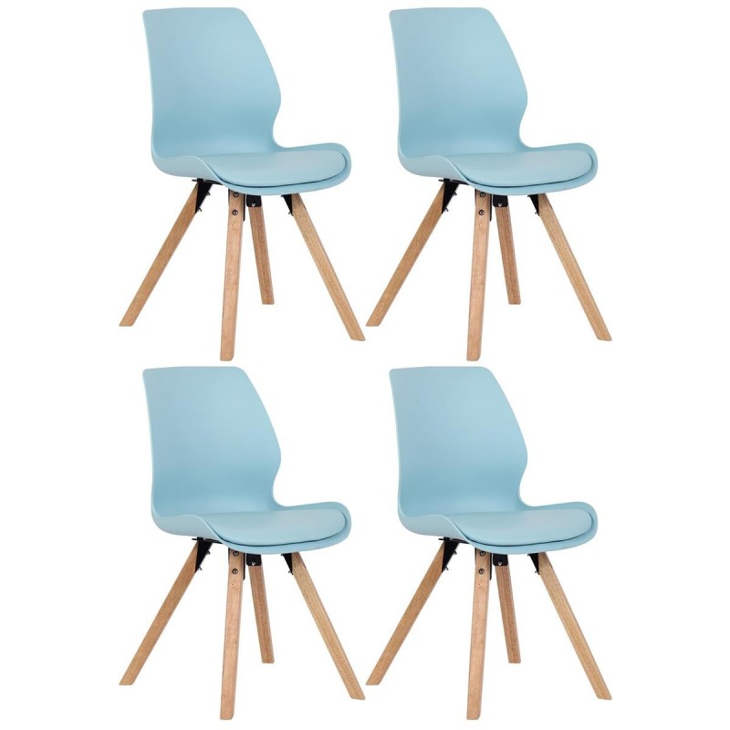 Lote 4 sillas de confidente KALI, estructura de madera, color negro