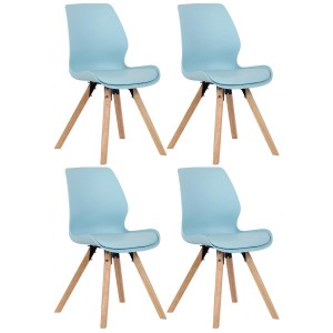 Lote 4 sillas de confidente KALI, estructura de madera, color negro