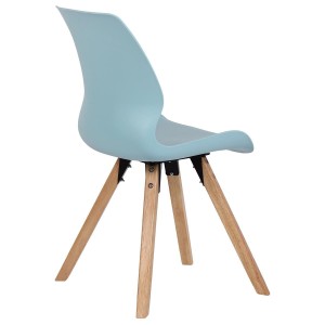 Lote 4 sillas de confidente KALI, estructura de madera, color negro
