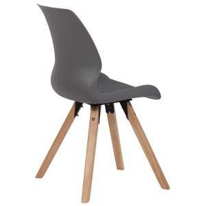 Lote 4 sillas de confidente KALI, estructura de madera, color negro