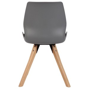 Lote 4 sillas de confidente KALI, estructura de madera, color negro