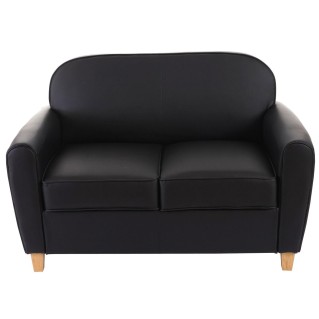 Sofá de 2 plazas ARTIS, elegante diseño y gran acolchado, piel negro
