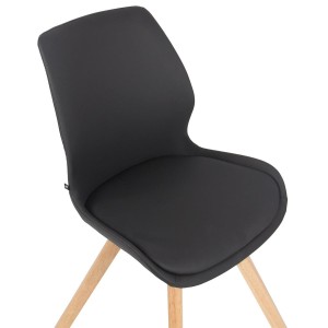 Lote 4 sillas de confidente KALI, estructura de madera, color negro