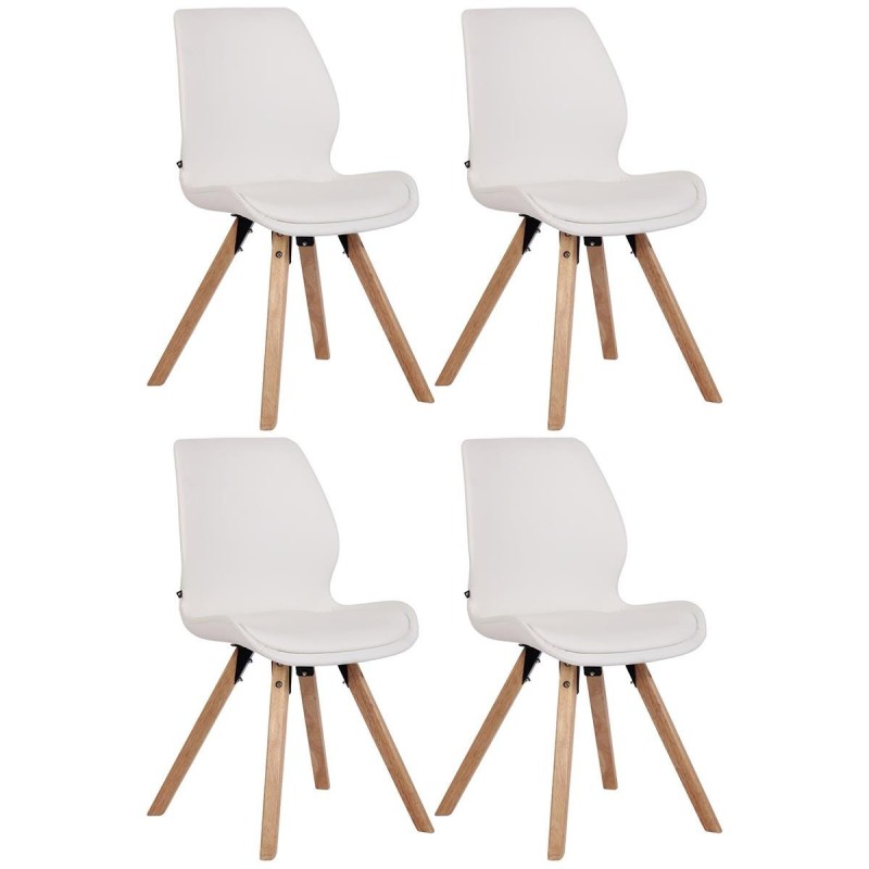 Lote 4 sillas de confidente KALI, estructura de madera, color negro