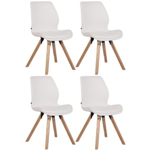 Lote 4 sillas de confidente KALI, estructura de madera, color negro