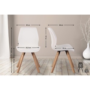 Lote 4 sillas de confidente KALI, estructura de madera, color negro
