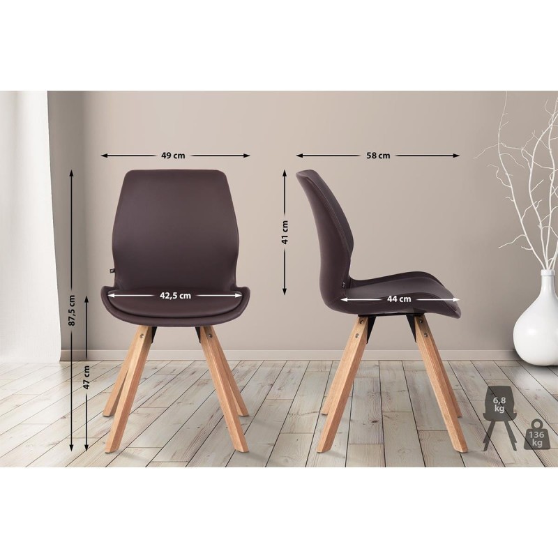 Lote 4 sillas de confidente KALI, estructura de madera, color negro